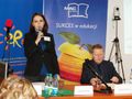 Dr Bogusława Bodzioch-Bryła grobowym głosem otworzyła sesję pt. e-Literaturoznawstwo (golf otrzymała od Radia eR).