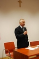 Prowadzący konferencję prof. dr hab. Eugeniusz Niebelski z wystąpieniem: "Czy abp. Zygmunt Szczęsny Feliński był patriotą?"
