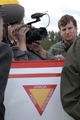 Podczas wywiadu z pilotami Biało Czerwonych Iskier
Dęblin 28 sierpnia 2007