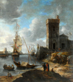 Malarz holenderski; Widok na zatokę morską; około poł. XVII w.