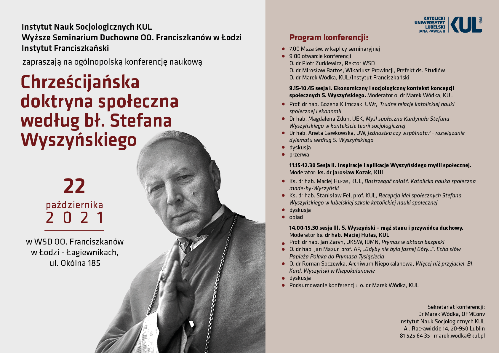 plakat_konferencja_chrzescijanska_doktryna_spoleczna_wedlug_bl._s._wyszynskiego