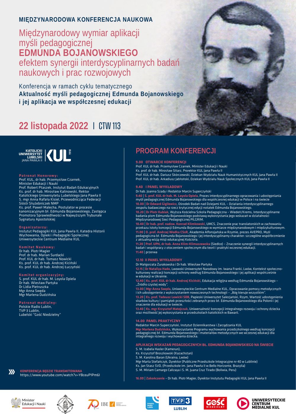 Konferencja „Międzynarodowy wymiar aplikacji myśli pedagogicznej Edmunda Bojanowskiego efektem synergii interdyscyplinarnych badań naukowych i prac rozwojowych”