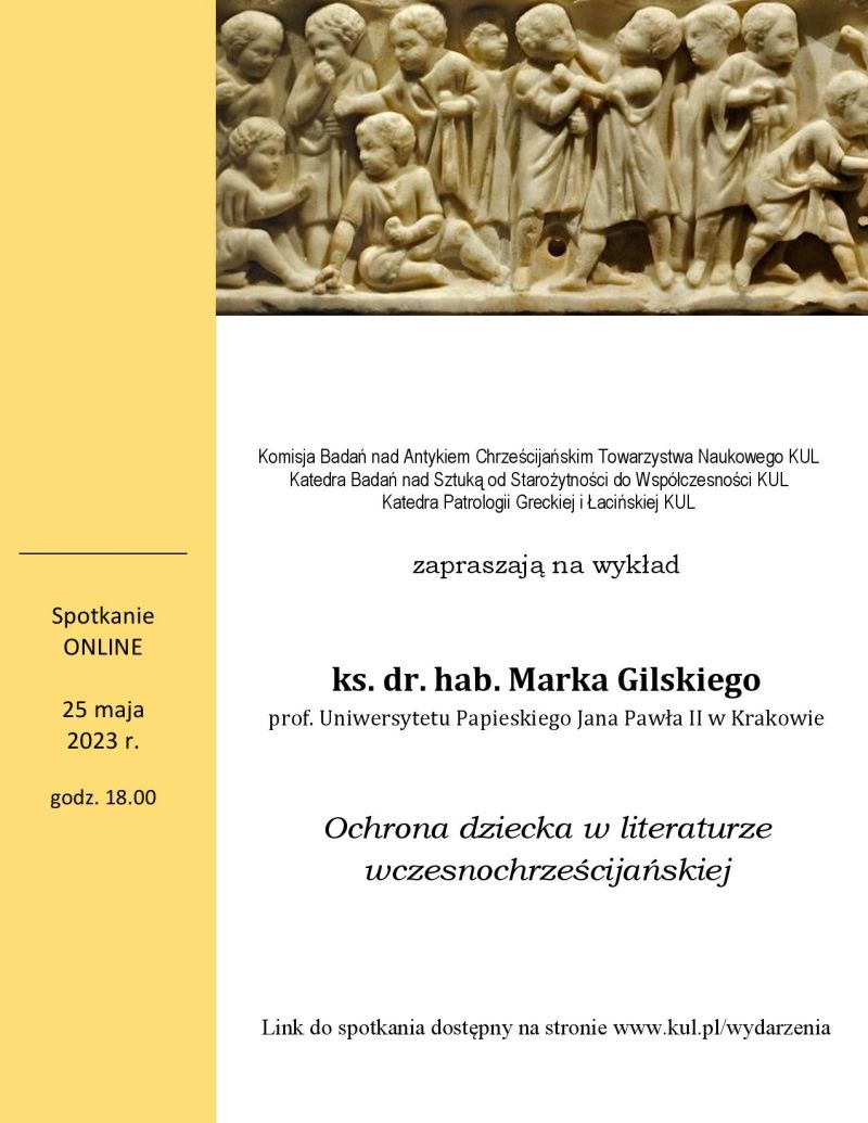 Wykład „Ochrona dziecka w literaturze wczesnochrześcijańskiej”