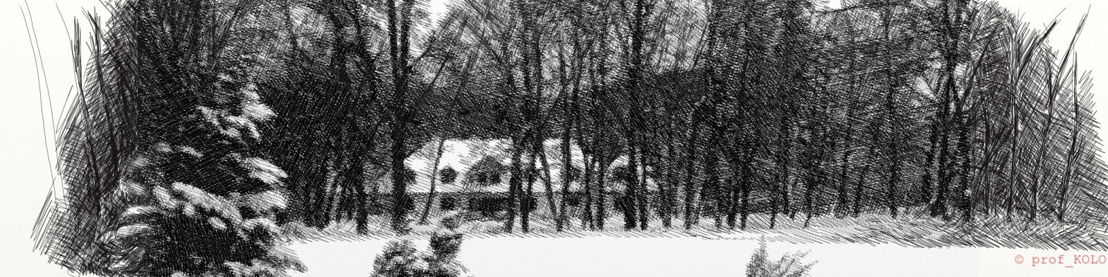 widok zimowy z Wydziału M-P KUL