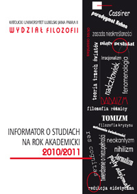 Informator o studiach prowadzonych na Wydziale Filozofii w roku ak. 2010/2011